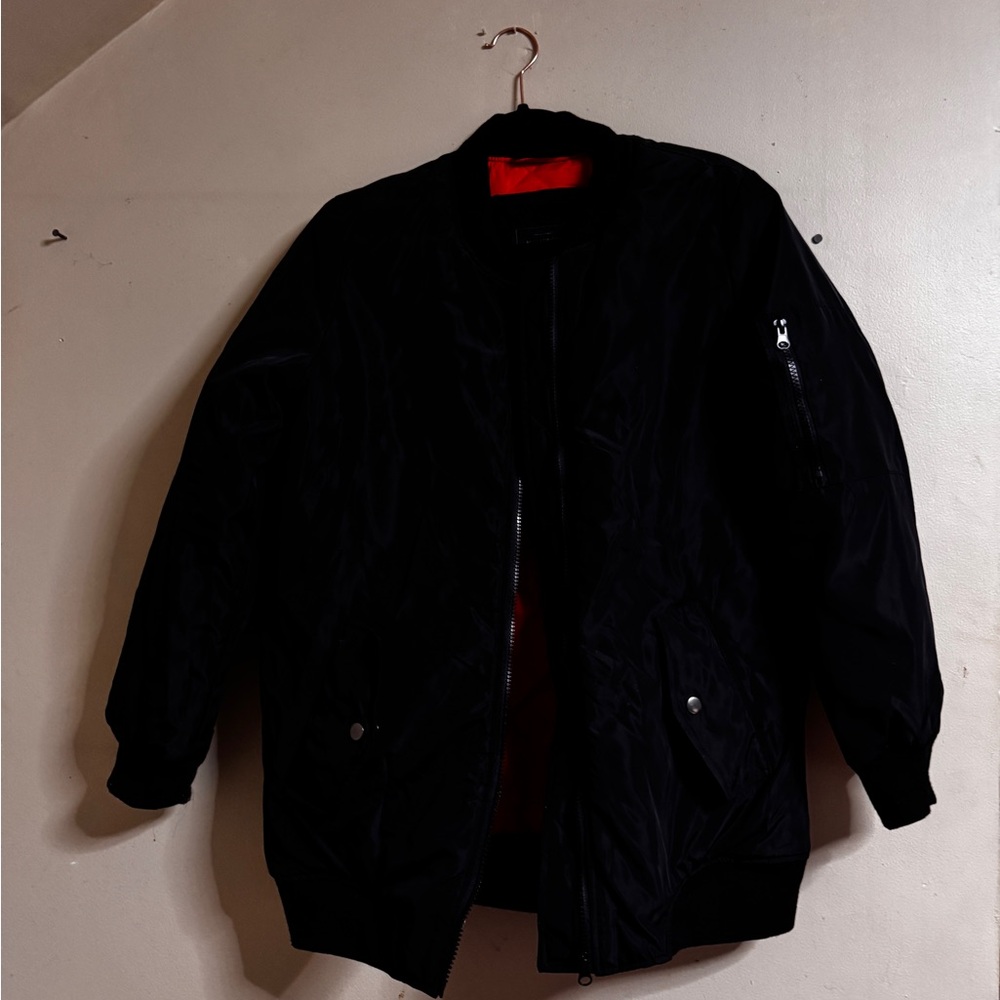 Black Bomber Jacket for women - Lightweight Casual Coat